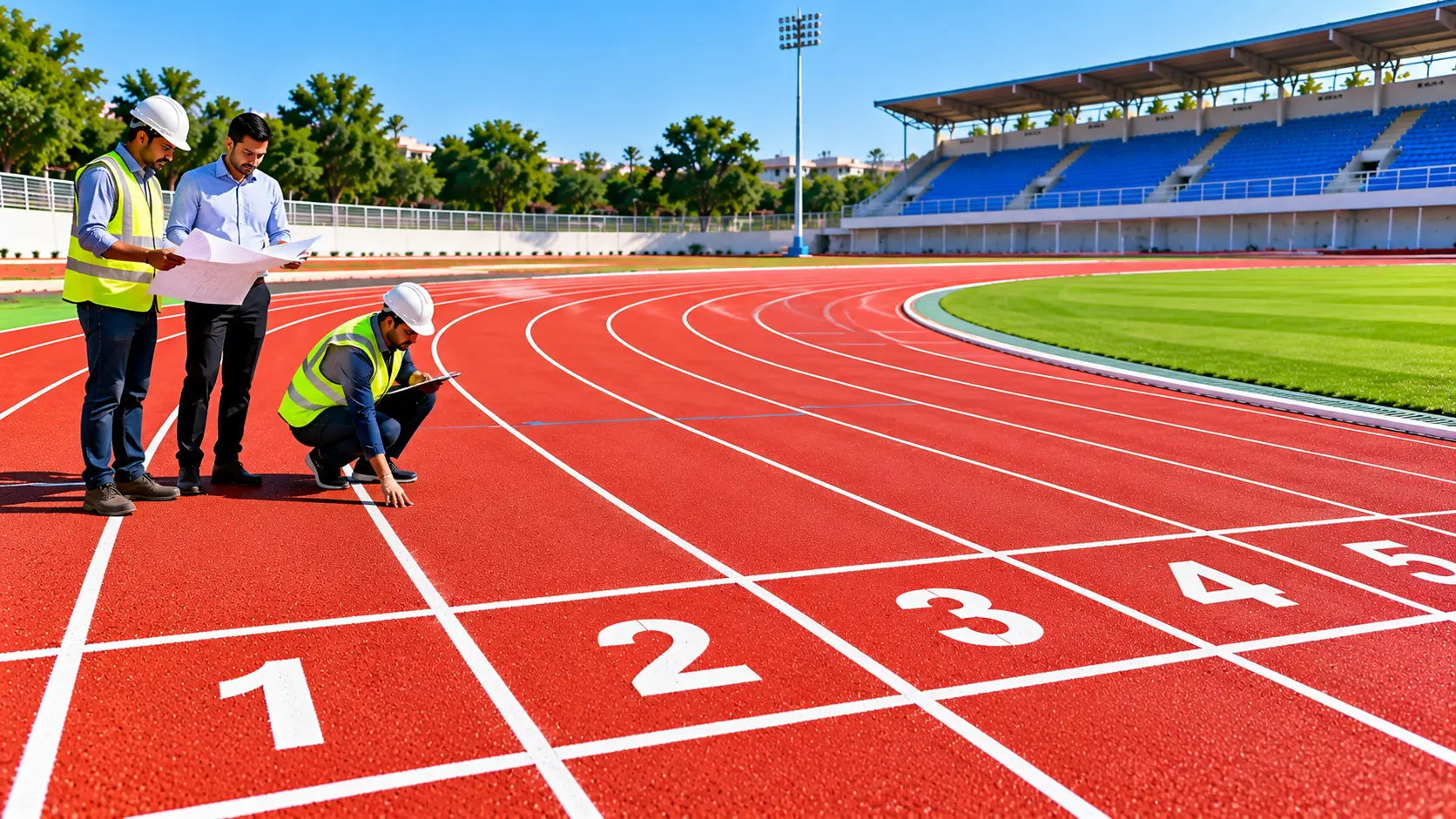 Athletic Track Construction - Final Inspection and Handover